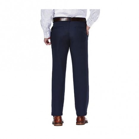 Haggar Men's Tall Performance Micro Solid Gabardine Slim-Fit Plain-Front Pant