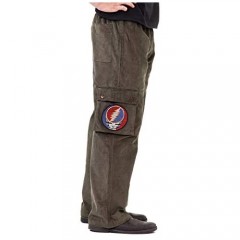 Jayli Samson Corduroy Men's Cargo Pants with Steal Your Face Embroidery Grateful Dead | GD-116