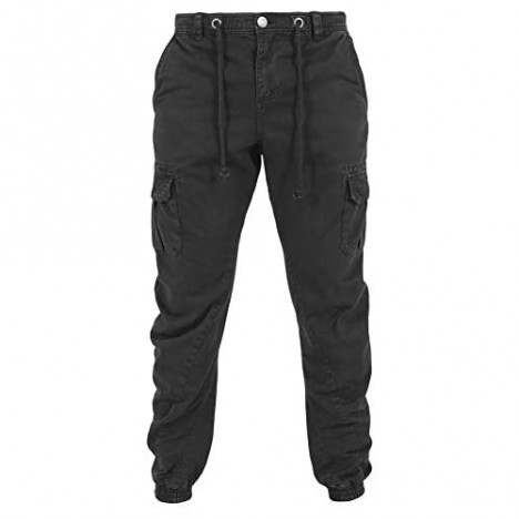 lexiart Mens Fashion Cargo Pants - Mens Usual Solid Color Long Cotton Cargo Pants Sweatpants Trouser
