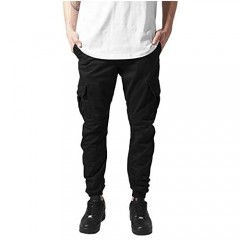 lexiart Mens Fashion Cargo Pants - Mens Usual Solid Color Long Cotton Cargo Pants Sweatpants Trouser