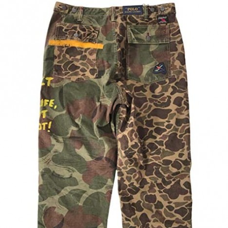 Ralph Lauren Men's Outdoors CAMO Multi Wildlife Embroidered Patched Painted Loose FIT Casual Pants