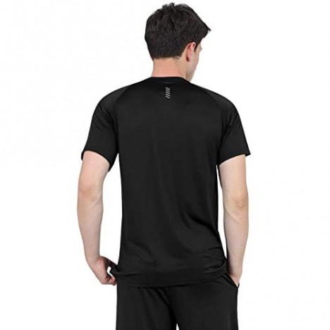 DISHANG Men's Athletic Shirts Short Sleeve Workout Running T-Shirt Crew-Neck Tee