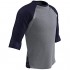 CHAMPRO Extra Innings 3/4 Sleeve Baseball Shirt; 2XL; Grey