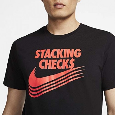 Nike Men's NSW Stacking Checks Tee Brand Mark
