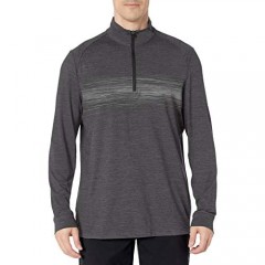 PGA TOUR Men's Standard Long Sleeve Lux Touch Quarter Zip Chest Print Jacket
