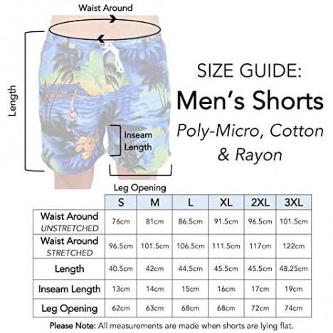 ISLAND STYLE CLOTHING Mens Cotton Shorts Floral Magnum Boardies Hawaiian Prints Casual Party Clothing