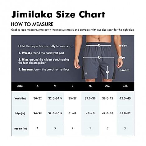 Jimilaka Men's 7'' Athletic Workout Running Gym Shorts Quick Dry Lightweight with Zip Pocket