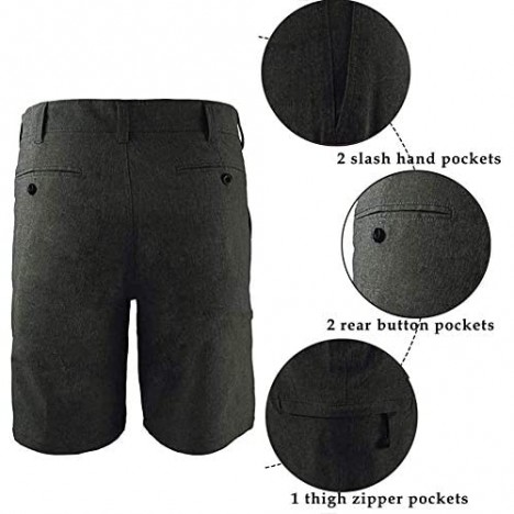 Men's Hybrid Amphibian Shorts Quick Dry Stretch Lightweight Chino Golf Plaid Short/Boardshort Athletic Casual Short