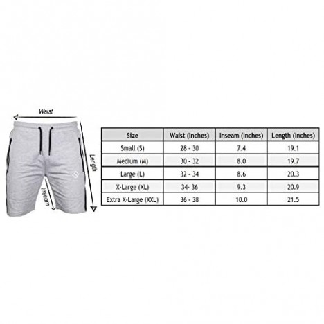 Men's Shorts Active Slim French Terry Fitted Workout Gym Shorts for Men with Zipper Pockets