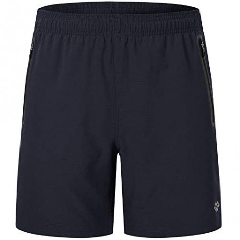 AIRIKE Mens Running Shorts Athletic Basketball Board Shorts with Zipper Pockets- Quick Dry Trunks for Men
