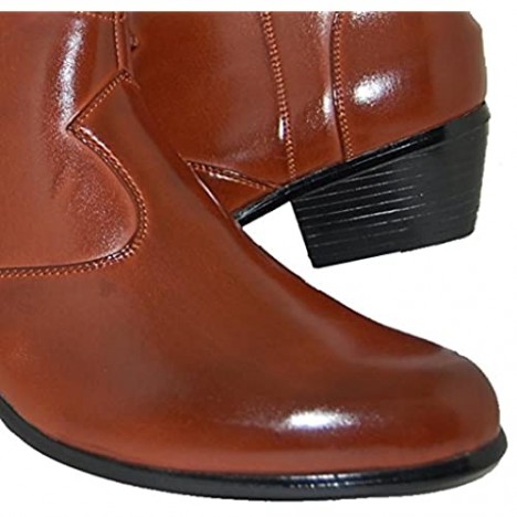 A Shoe Factory 2 Inch High Cuban Heel Leather Lined Men Shoes