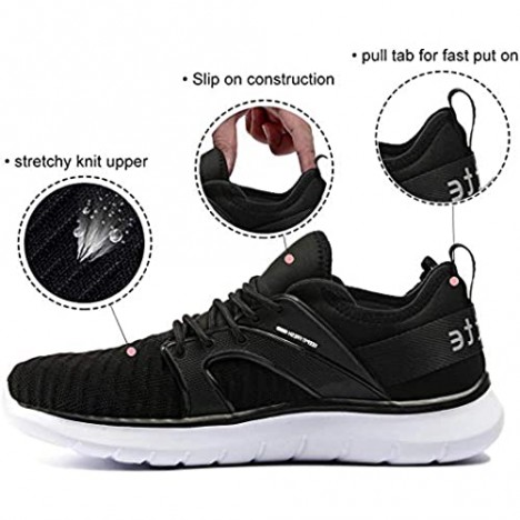 Anbenser Mens Walking Shoes Lightweight Knit Athletic Shoe Non-Slip Sneakers