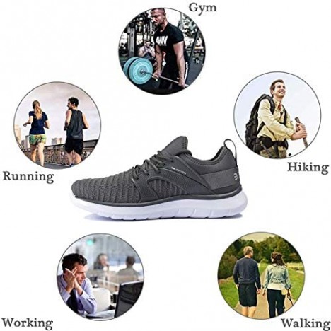 Anbenser Mens Walking Shoes Lightweight Knit Athletic Shoe Non-Slip Sneakers