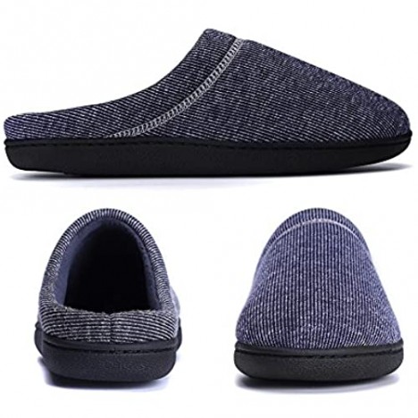 House Slippers Memory Foam Anti-Slip Knitted Breathable Lightweight Indoor Shoes with Non-Slip Sole