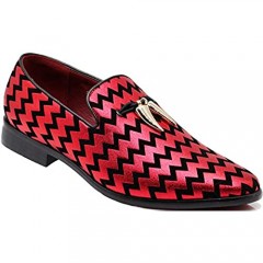 SPK22 Men's Vintage Tassel Dress Loafers Slip On Fashion Shoes Classic Tuxedo Dress Shoes