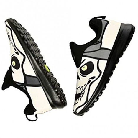 WHBAG Sneakers for Men Halloween Skull Skeletons Casual Shoes Slip On Black Fashion