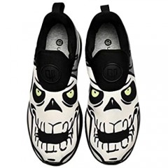WHBAG Sneakers for Men Halloween Skull Skeletons Casual Shoes Slip On Black Fashion