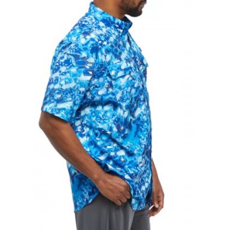 Big & Tall Short Sleeve Printed Fishing Shirt