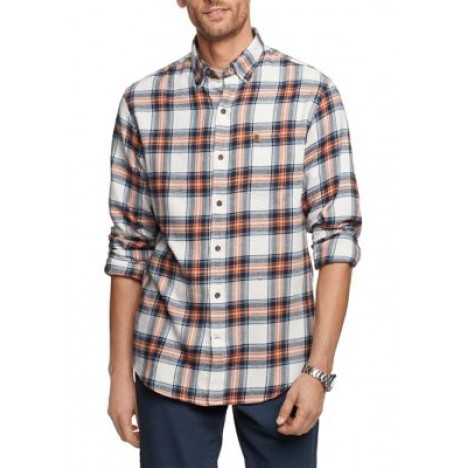 Flannel Plaid Button-Down Shirt