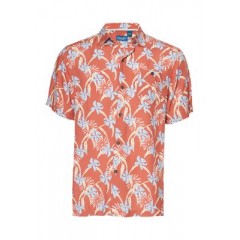 Men's Short Sleeve Tropical Floral Button Down Shirt