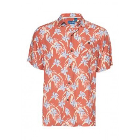 Men's Short Sleeve Tropical Floral Button Down Shirt