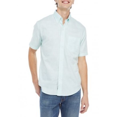 Short Sleeve Patchwork Woven Shirt