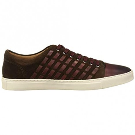 Brothers United Men's Leather Luxury Fashion Sneaker with Woven Detail