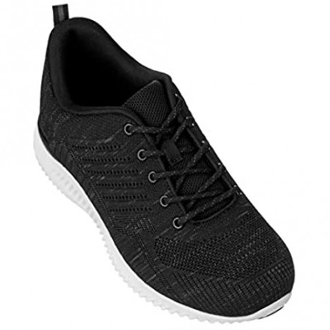 CALTO Men's Invisible Height Increasing Elevator Shoes - Ultra Lightweight Sporty Sneakers - 2.6 Inches Taller