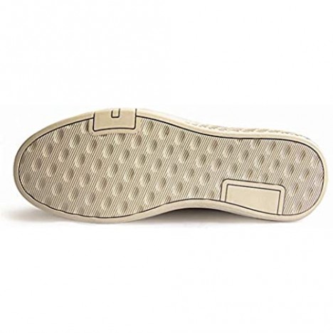 LLTMALL Men's Casual Retro Leather Sneakers Breathable Wear-Resistant Footwear Skate Flat Shoes