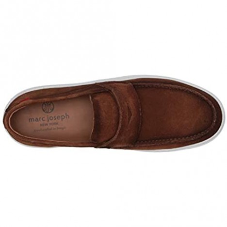 MARC JOSEPH NEW YORK Men's Leather Made in Brazil Luxury Comfortable Penny Detail Sneaker