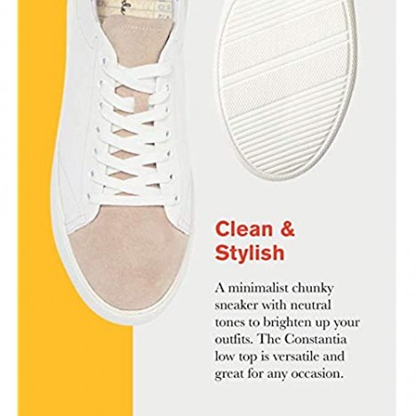 Modern Fiction Men's Shoe Constantia Casual Leather Sneaker. Sleek Low Top Fashion Sneaker with Mix Material Details a Breathable Textile Lining and Durable Non-Slip White Rubber Outsole.