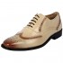 LIBERTYZENO Brogue Dress Shoes for Men Wingtip/Cap Toe Genuine Leather Lace Up Formal Business Shoes