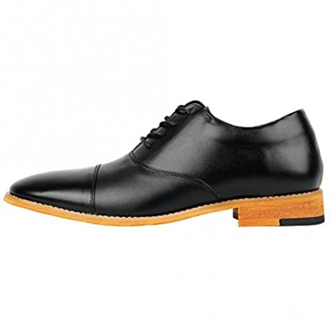 Men's Leather Cap-Toe Lace-up Oxford Shoe