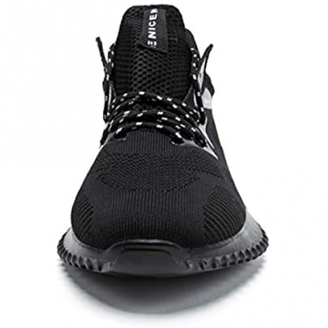 SONLLEIVOO Mens Black Shoes Athletic Workout Shoes Wide Casual Fashion Sneakers Lightweight Trail Black Shoes for Men