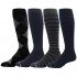 4 Pairs Men's Dr. Motion Athletic Traveler Graduated Compression Knee High Socks