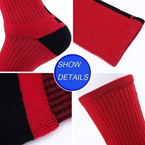 5 Pairs Mens Athletic Crew Socks Elite Basketball Sport Cushioned Long Compression Sock 6.5-11.5
