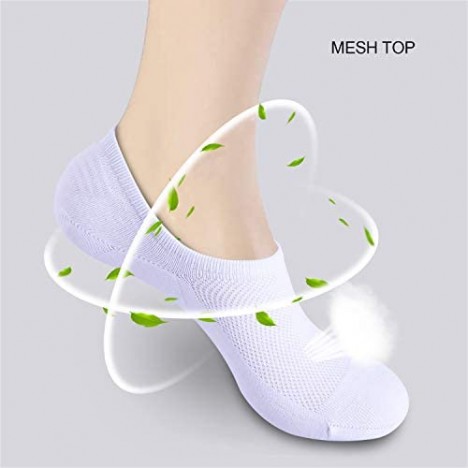 Ankle Athletic Mens Socks Corlap No Show Low Cut Cotton White Socks for Size 7-10（6 Pairs）