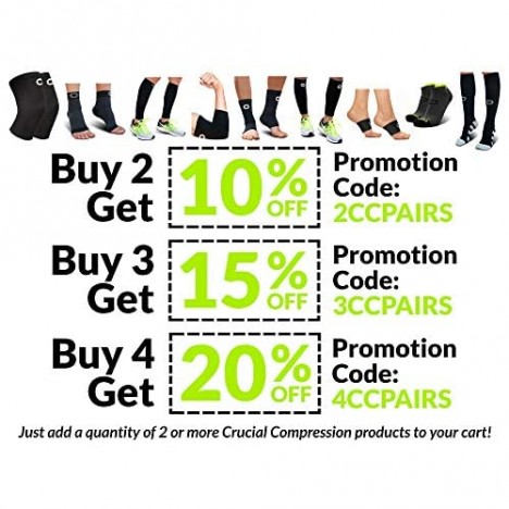 Ankle Compression Running Socks for Men & Women - Low Cut Athletic Socks (2 Pairs)