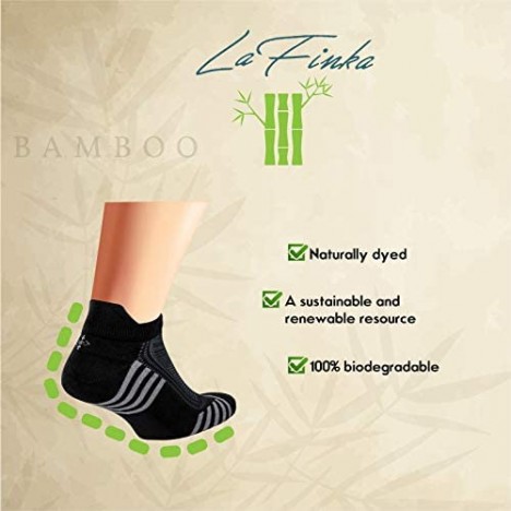 Ankle Socks (6 Pairs) with Heel Tabs Made From Natural Bamboo for Men or Women Sports and Athletic Performance Wear