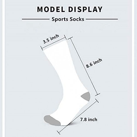 Athletic Socks Basketball Crew Socks-Cotton Moisture Wicking Socks For Football & Running 1-Pair Unisex