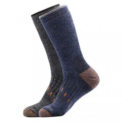 Avalanche Men's Odor Resistant Copper Wool Blend Crew Socks With Arch Support 2-Pack