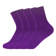 Azweiler Unisex Cotton Colorful Quarter Crew Socks Athletic Breathable Socks 4-Pair Package (Men8-12 Women 7-11)