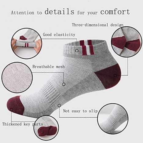 BUDERMMY Ankle Athletic Running Socks Low Cut Sports Tab Socks for Men and Women