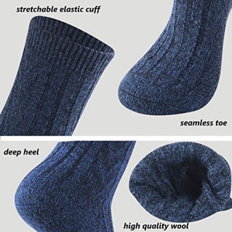 Ceafer Mens Athletic Socks Knit Pattern Sports Socks Summer Wool Cool Soft Boot Crew Socks