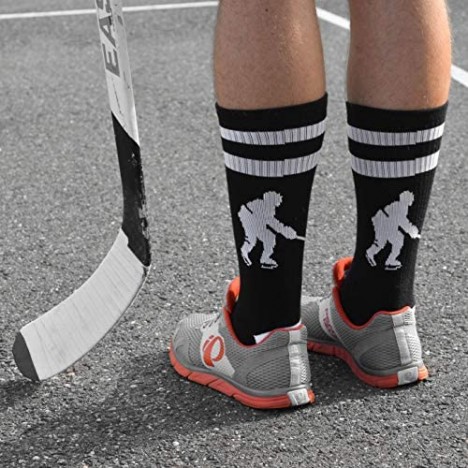 ChalkTalkSPORTS Hockey Half Cushioned Crew Socks | Hockey Player | Multiple Colors