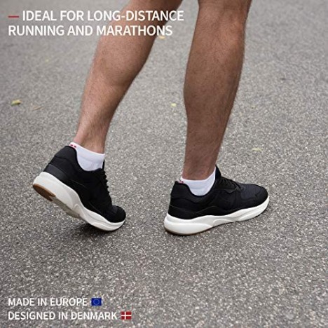 DANISH ENDURANCE Long Distance Low-Cut Running Socks 3-Pack for Men & Women Anti-Blister Padded Athletic Socks