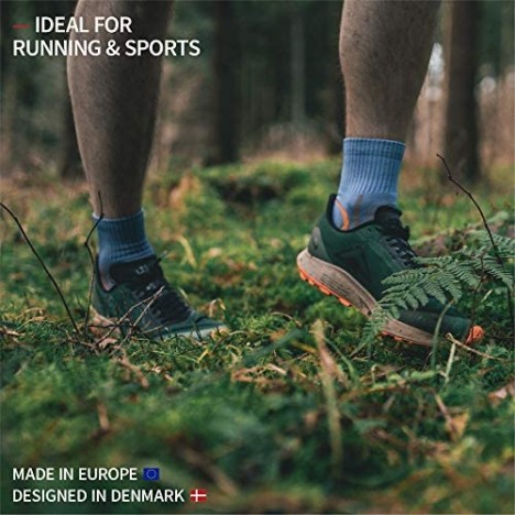DANISH ENDURANCE Quarter Athletic Socks for Men & Women 5-Pack Made in EU Breatheable Performance Running Sports Gym
