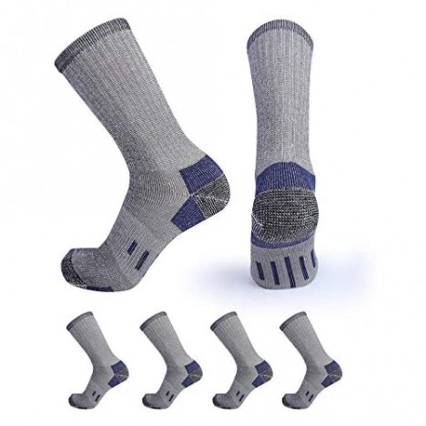 Enerwear Mens Thick Wool Cushion Crew Socks 4P Pack