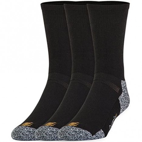Gold Toe Men's Powerlites Crew Sock (2 PK (6PAIRS)Large(Shoe Size 9-12.5) Black)