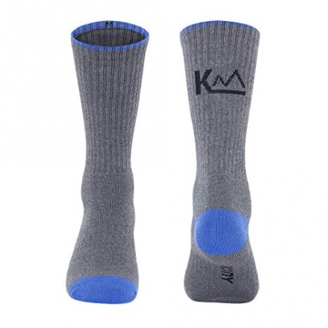 KONY 5 Pairs Men's Moisture Wicking Thick Cushioned Long Hiking Crew Socks Multi Performance All Season Gift